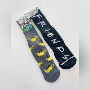 🔴 3 for $15 Friends Tv Show Central Perk Coffee Cup Novelty Tube Socks NWT